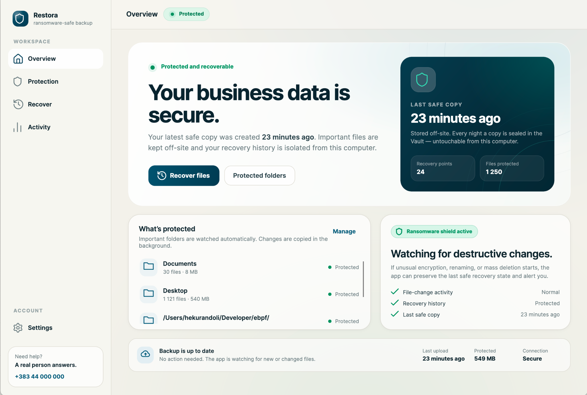 EverBack desktop application